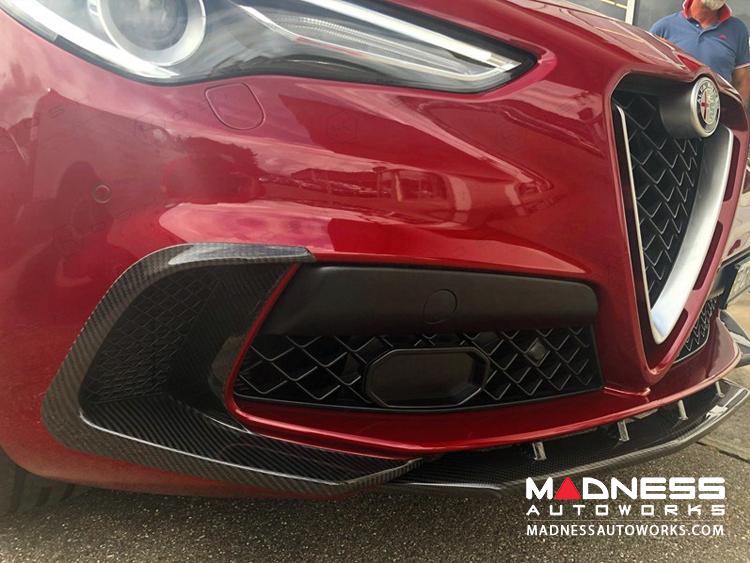 Alfa Romeo Stelvio Carbon Fiber Front Bumper Flaps Quadrifoglio